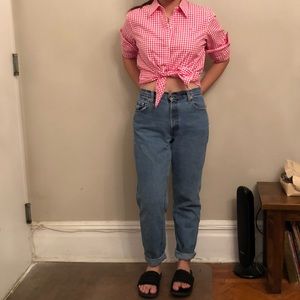Ralph Lauren pink gingham button-up